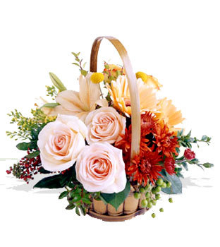 sepet i�erisinde 3 g�l ve g�rsel ve ilkbahar�n sonbahar�n k�� ve yaz �r�nlerinin her mevsimin g�zel �e�itli k�r �i�ekleri ile haz�rlanm�� tanzim
